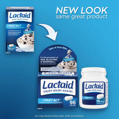 Lactaid Fast Act Lactose Intolerance Relief Caplets, 96 Count
