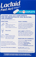 Lactaid Fast Act Lactase Enzyme Supplements, 72 Count