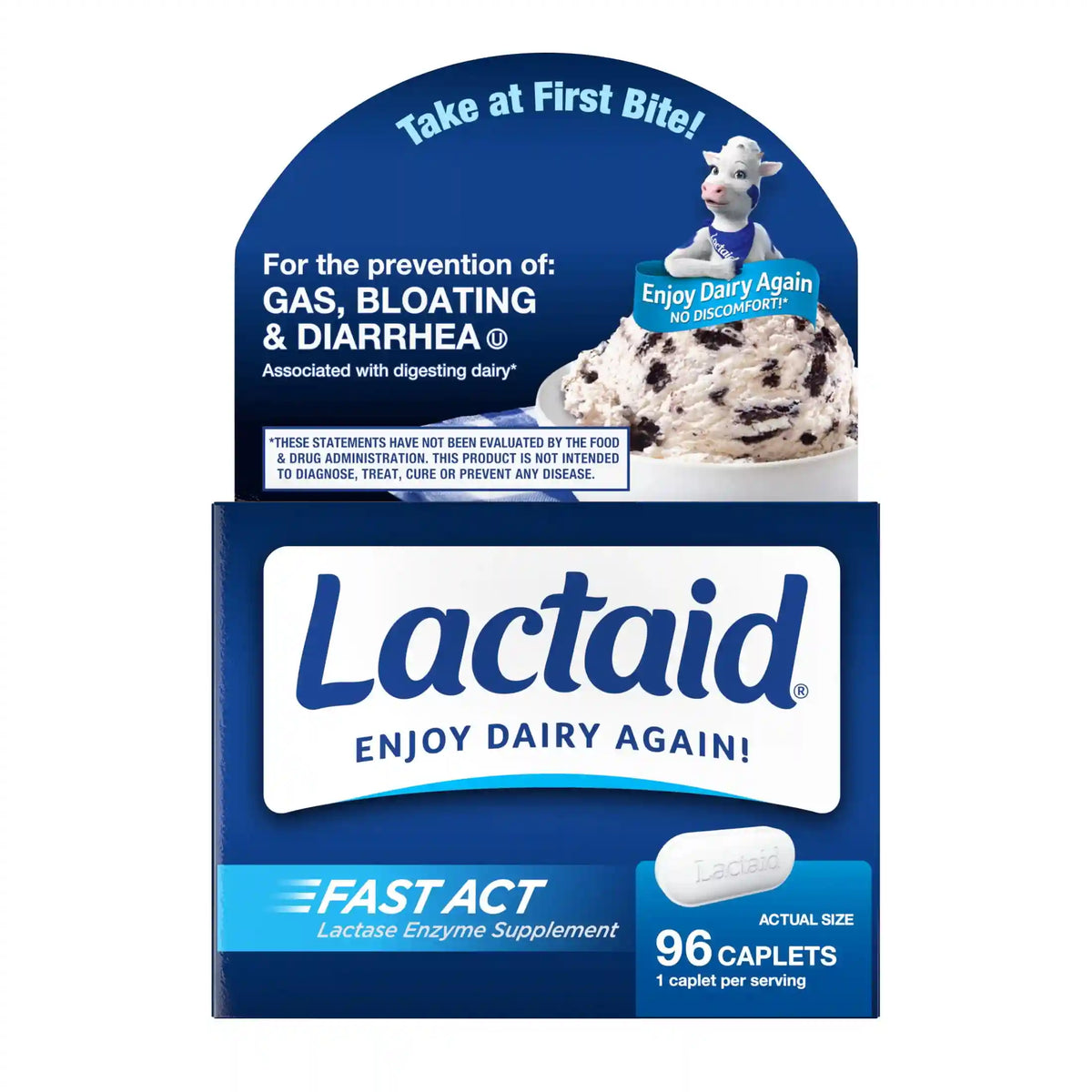 Lactaid Fast Act Lactose Intolerance Relief Caplets, 96 Count