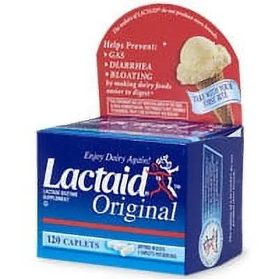 6 Pack Lactaid Lactase Enzyme Caplets Original - 120 Caplets