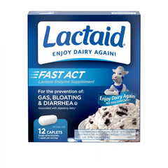 Lactaid Fast Act Lactose Intolerance Caplets, 12 Travel Packs of 1-ct.