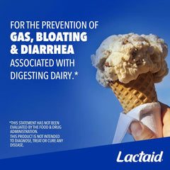 Lactaid Original Strength 9000 FCC Lactase Enzyme Unflavored Caplets Works Fast for Lactose Intolerance, Helps Prevent Gas, Bloating, and Diarrhea Associated with Dairy, 120 Ct